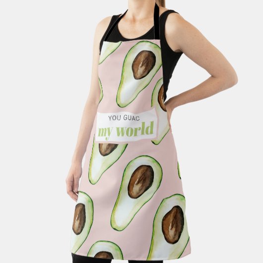 Modern pastellrosa und grüne Avocado Fusion Zitat Schürze (InSitu)