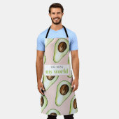 Modern pastellrosa und grüne Avocado Fusion Zitat Schürze (Getragen)