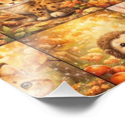 Modern Patchwork Pattern Collage Fotodruck (Ecke)