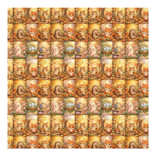 Modern Patchwork Pattern Collage Fotodruck (Vorne)