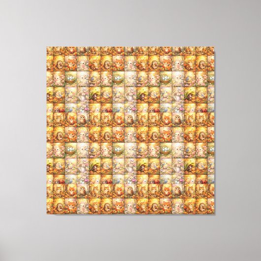 Modern Patchwork Pattern Collage Leinwanddruck (Vorderseite)