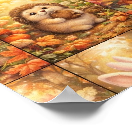 Modern Patchwork Pattern Collage Poster (Ecke)