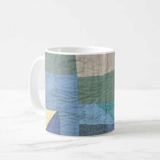 Modern Patchwork Quilt Mug Kaffeetasse (Vorderseite Links)