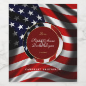 Modern Patriotic Elegante USA Flag Gold Wedding Weinetikett (Einzelnes Label)