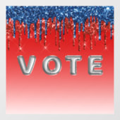 Modern Patriotic Glitter Drip Vote Fensteraufkleber (Blatt)