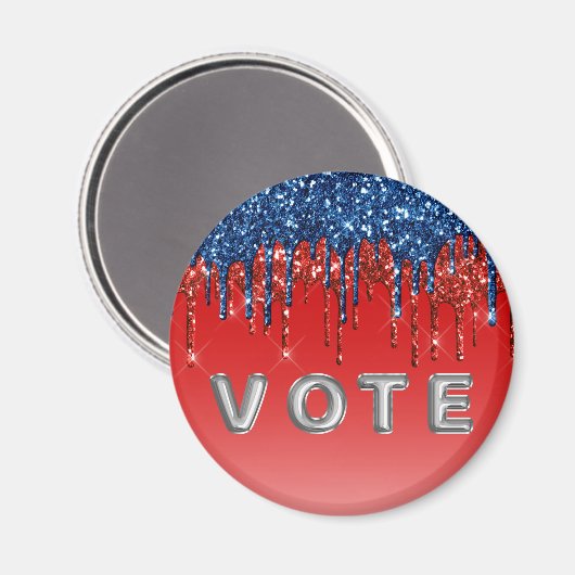 Modern Patriotic Glitter Drip  Vote Magnet (Vorderseite/Rückseite)