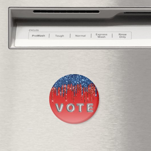 Modern Patriotic Glitter Drip  Vote Magnet (In Situ (Geschirrspüler))