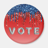 Modern Patriotic Glitter Drip  Vote Magnet (Vorne)