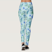 Modern Pattern Beach Seashell Muschel Cornflakes Leggings (Rückseite)