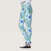Modern Pattern Beach Seashell Muschel Cornflakes Leggings (Links)