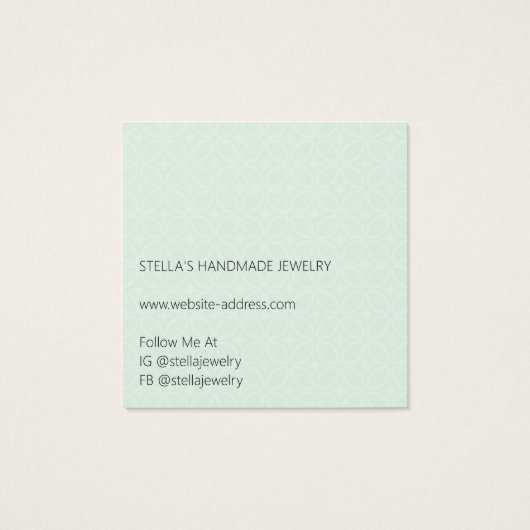 Modern Pattern Bright Green Earring Display Card (Rückseite)