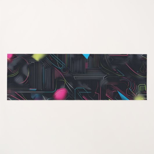 Modern pattern geometric mid century modern stripe yogamatte (Vorderseite (Horizontal))