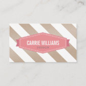 MODERN PATTERN gestreiftes Korallenretro Öko Kraft Visitenkarte (Vorderseite)