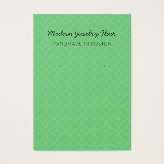 Modern Pattern Green Earring Display Card (Vorderseite)