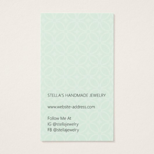 Modern Pattern Green Earring Display Card (Rückseite)