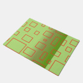Modern Pattern Green Geometric Design Doormat Fußmatte (Schrägansicht)