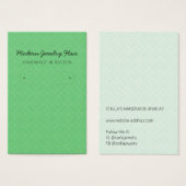 Modern Pattern Green Hoop Earring Display Card (Vorne & Hinten)