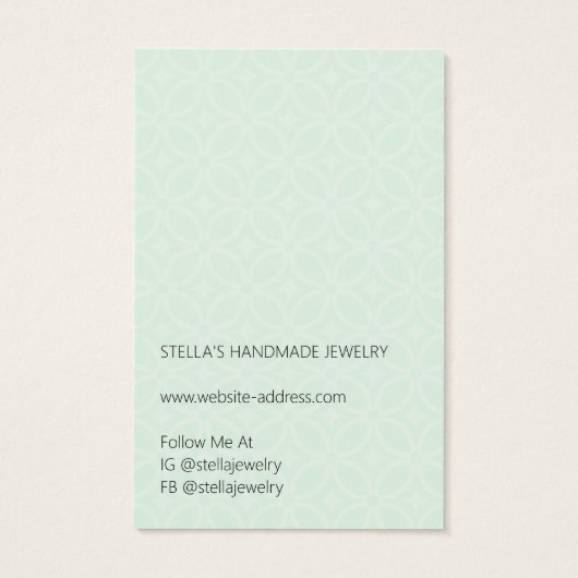 Modern Pattern Green Hoop Earring Display Card (Rückseite)