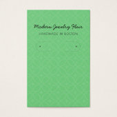Modern Pattern Green Hoop Earring Display Card (Vorderseite)