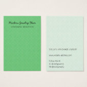 Modern Pattern Green Necklace Display Card (Vorne & Hinten)