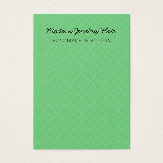 Modern Pattern Green Necklace Display Card (Vorderseite)