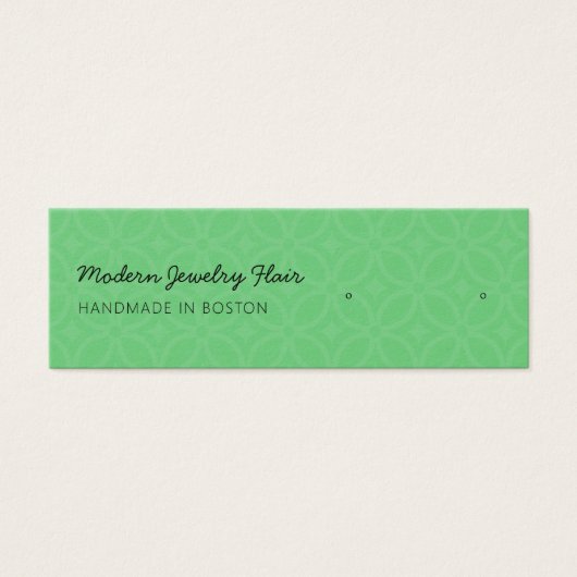 Modern Pattern Green Stud Earring Display Card (Vorderseite)