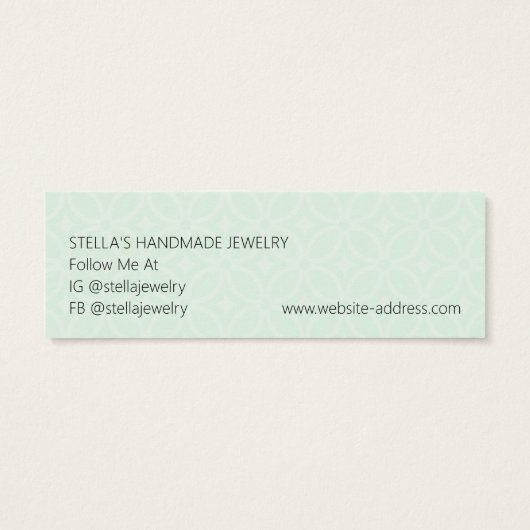 Modern Pattern Green Stud Earring Display Card (Rückseite)