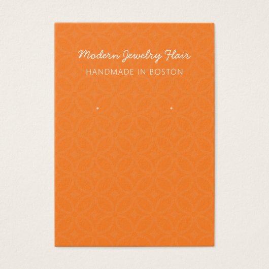 Modern Pattern Orange Earring Display Card (Vorderseite)
