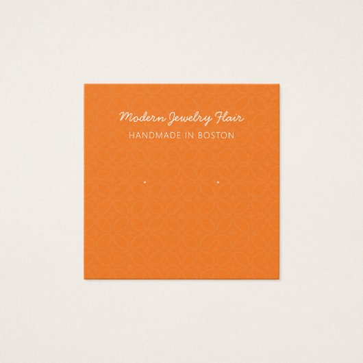 Modern Pattern Orange Earring Display Card (Vorderseite)