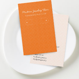 Modern Pattern Orange Hoop Earring Display Card