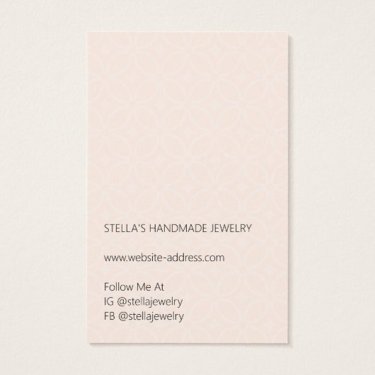 Modern Pattern Orange Hoop Earring Display Card (Rückseite)