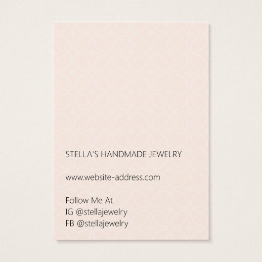 Modern Pattern Orange Necklace Display Card (Rückseite)