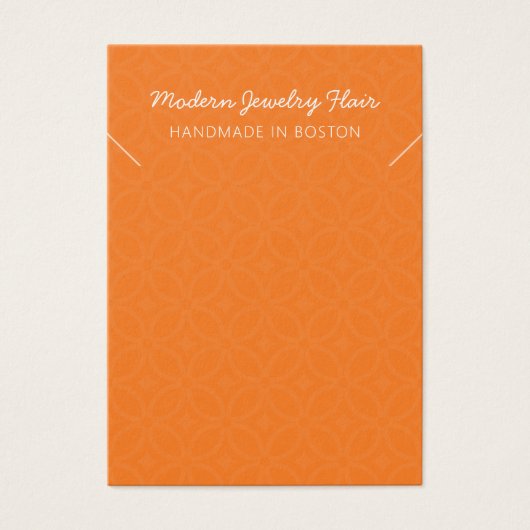 Modern Pattern Orange Necklace Display Card (Vorderseite)