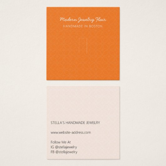 Modern Pattern Orange Ring Display Card (Vorne & Hinten)