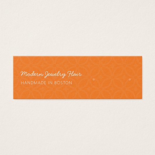 Modern Pattern Orange Stud Earring Display Card (Vorderseite)