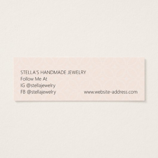 Modern Pattern Orange Stud Earring Display Card (Rückseite)