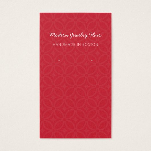 Modern Pattern Red Earring Display Card (Vorderseite)