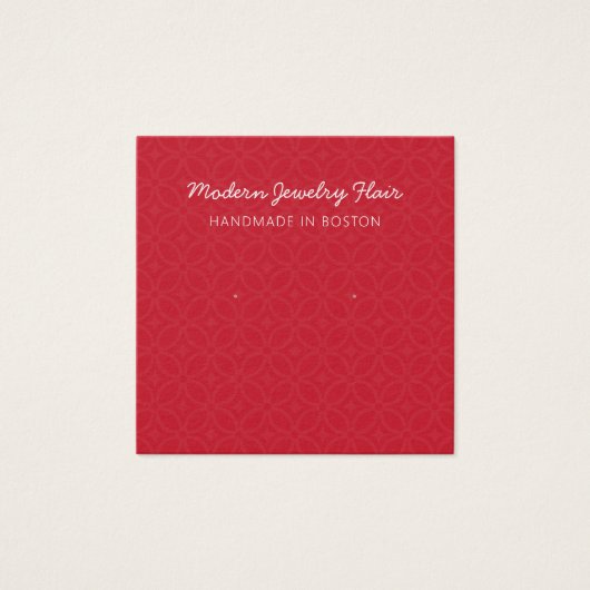 Modern Pattern Red Earring Display Card (Vorderseite)