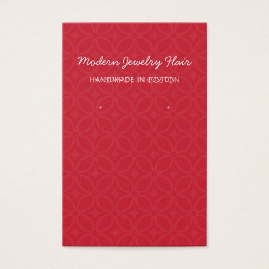 Modern Pattern Red Earring Display Card (Vorderseite)