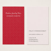 Modern Pattern Red Earring Display Card (Vorne & Hinten)