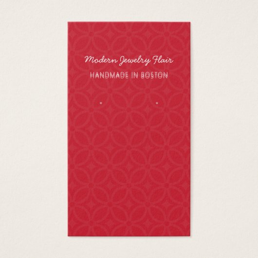 Modern Pattern Red Earring Display Card (Vorderseite)