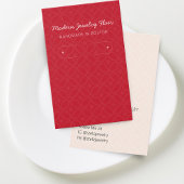 Modern Pattern Red Hoop Earring Display Card
