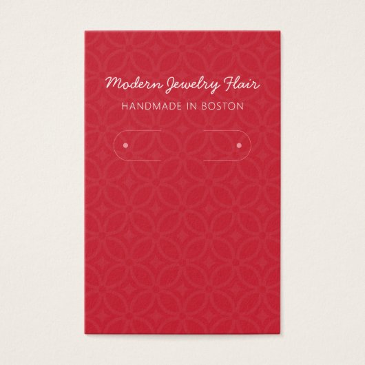 Modern Pattern Red Hoop Earring Display Card (Vorderseite)