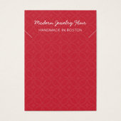 Modern Pattern Red Necklace Bracelet Display Card (Vorderseite)