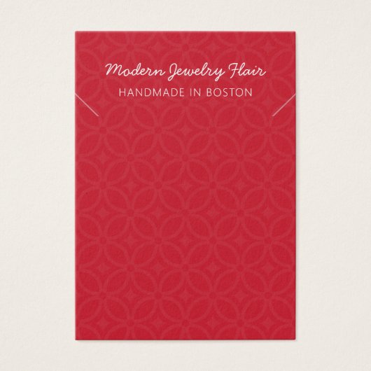 Modern Pattern Red Necklace Bracelet Display Card (Vorderseite)