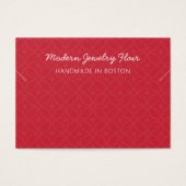 Modern Pattern Red Necklace Bracelet Display Card (Vorderseite)