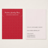 Modern Pattern Red Necklace Display Card (Vorne & Hinten)