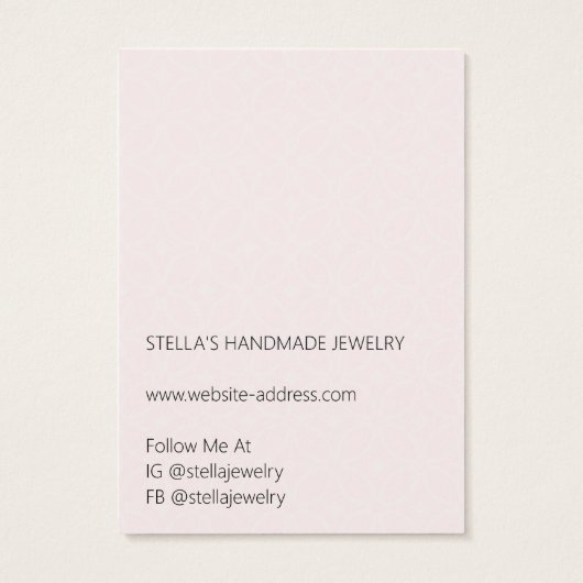 Modern Pattern Red Necklace Display Card (Rückseite)