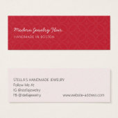 Modern Pattern Red Stud Earring Display Card (Vorne & Hinten)