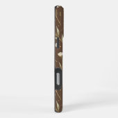 Modern Pattern Wildflowers Brown Background iPhone Hülle (Rechte Seite)